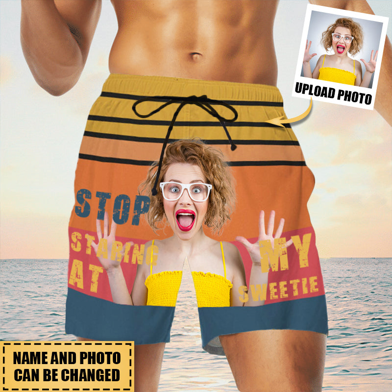 Personalized Stop Staring At My Pet/Upload Photo- Custom Trunks