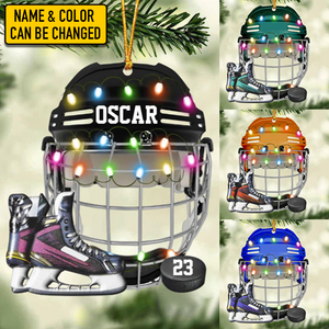 Personalized Ice Hockey Helmet Custom Name Ornament Shaped Ornament