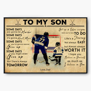 Custom Personalized Ice Hockey Poster, Canvas, Hockey Gifts, Gifts For Hockey Player, Sport Gifts For Son With Custom Name, Number, Appearance & Landscape