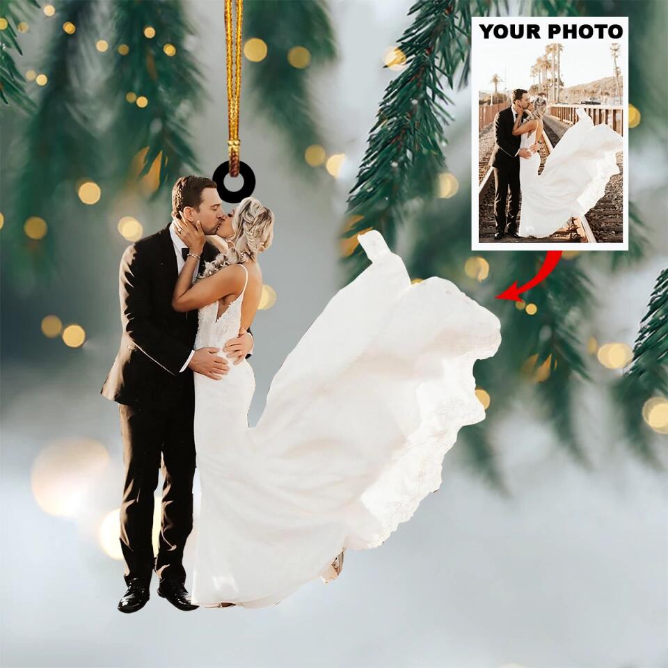 Personalized Couple Upload Photo Christmas Ornament - OKBANDS