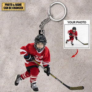 Personalized Hockey Player/Lover Acrylic Keychain - Gift For Hockey Lovers- Custom Your Photo