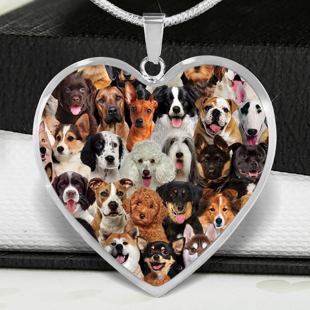 A Bunch Of Dogs 02 Heart Necklace