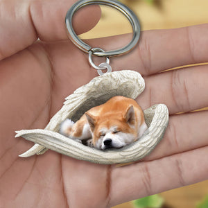 Akita Sleeping Angel Acrylic Keychain