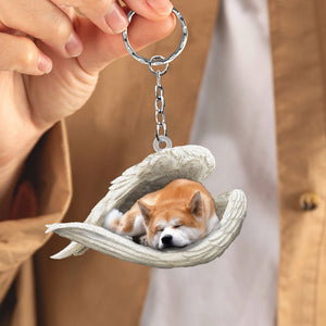 Akita Sleeping Angel Acrylic Keychain