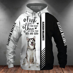 Alaskan Malamute-First We Steal Your Heart Unisex Hoodie