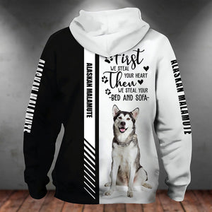 Alaskan Malamute-First We Steal Your Heart Unisex Hoodie