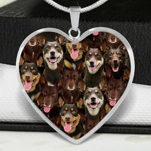 A Bunch Of Australian Kelpies Heart Necklace