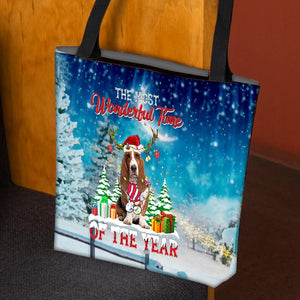Basset Hound Christmas Tote Bag