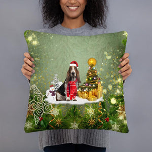 Basset Hound Merry Christmas Pillow Case