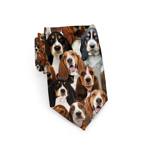 A Bunch Of Basset Hounds Tie For Men/Great Gift Idea For Christmas