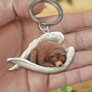 Bear Sleeping Angel Acrylic Keychain