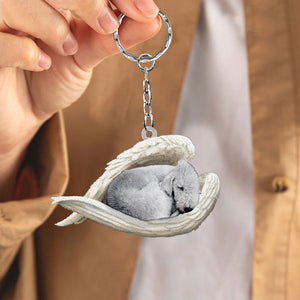 Bedlington Terrier1 Sleeping Angel Acrylic Keychain