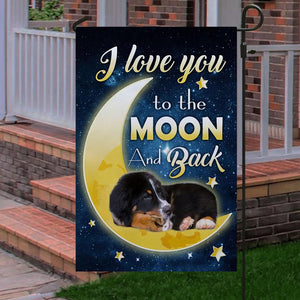 Bernese Mountain Dog I Love You To The Moon And Back Garden Flag