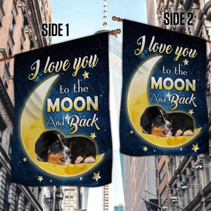 Bernese Mountain Dog I Love You To The Moon And Back Garden Flag