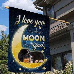 Bernese Mountain Dog I Love You To The Moon And Back Garden Flag