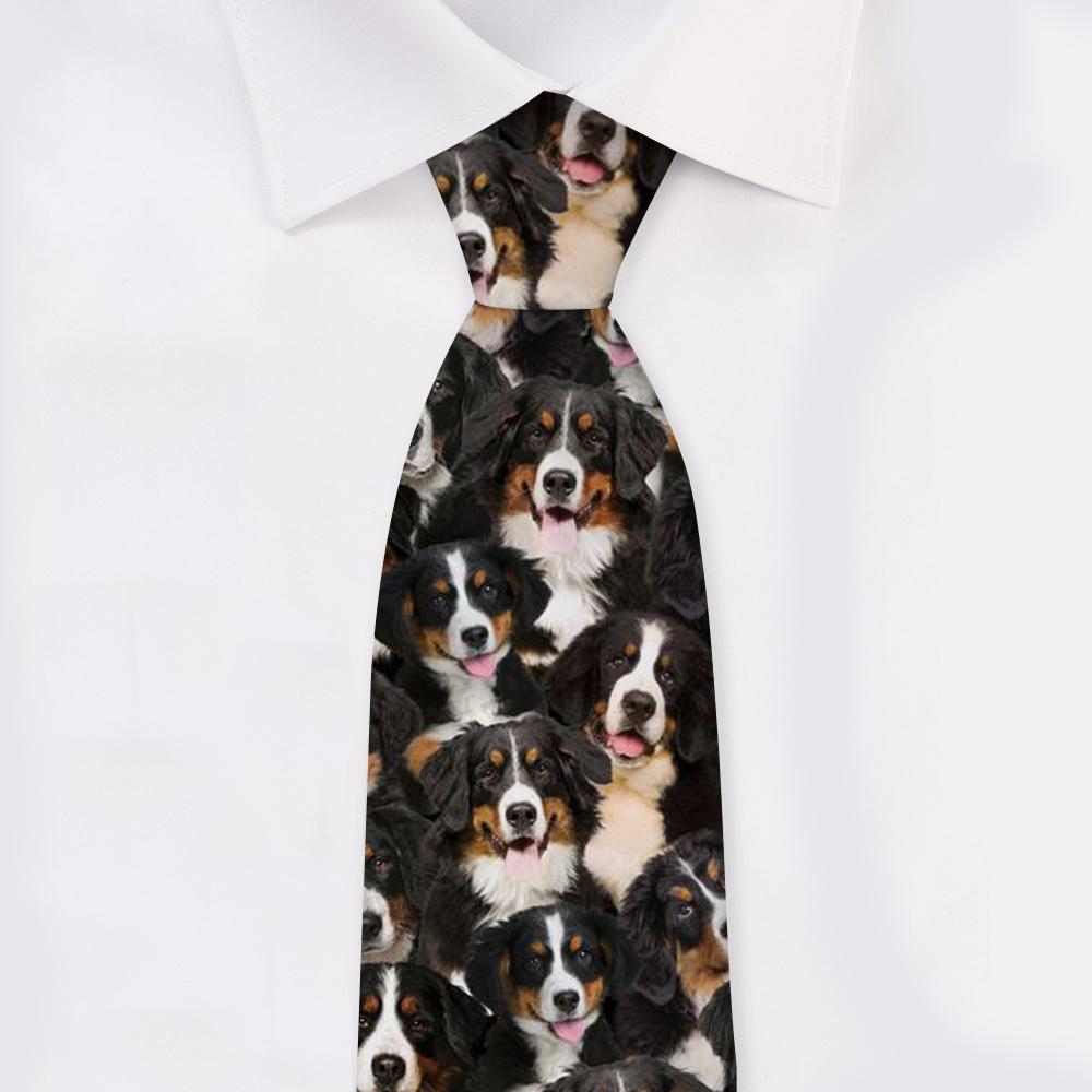 A Bunch Of Bernese Mountains Tie For Men/Great Gift Idea For Christmas