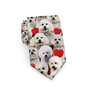 A Bunch Of Bichon Frises Tie For Men/Great Gift Idea For Christmas