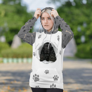 Black Cocker Spaniel-Paw Dog Unisex Hoodie