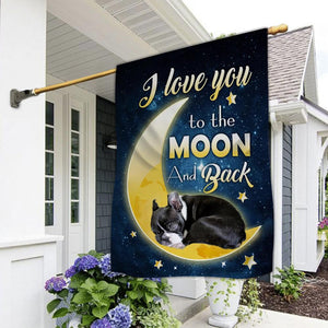 Boston Terrier I Love You To The Moon And Back Garden Flag