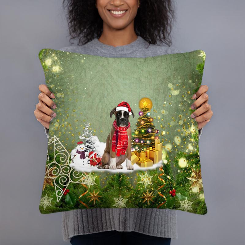 Boxer Merry Christmas Pillow Case