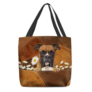 Boxer1 Holding Daisy  All Over Printed Tote Bag