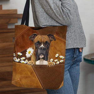 Boxer1 Holding Daisy  All Over Printed Tote Bag