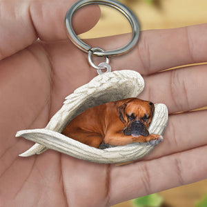 Boxer Sleeping Angel Acrylic Keychain