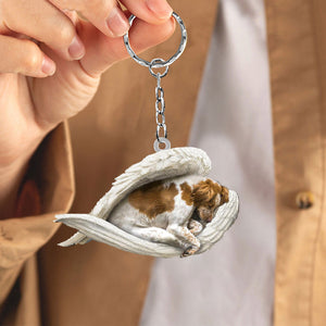 Brittany Spaniel1 Sleeping Angel Acrylic Keychain