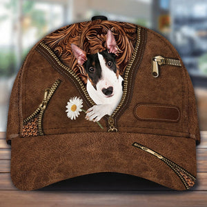 Bull Terrier Holding Daisy Unisex Cap