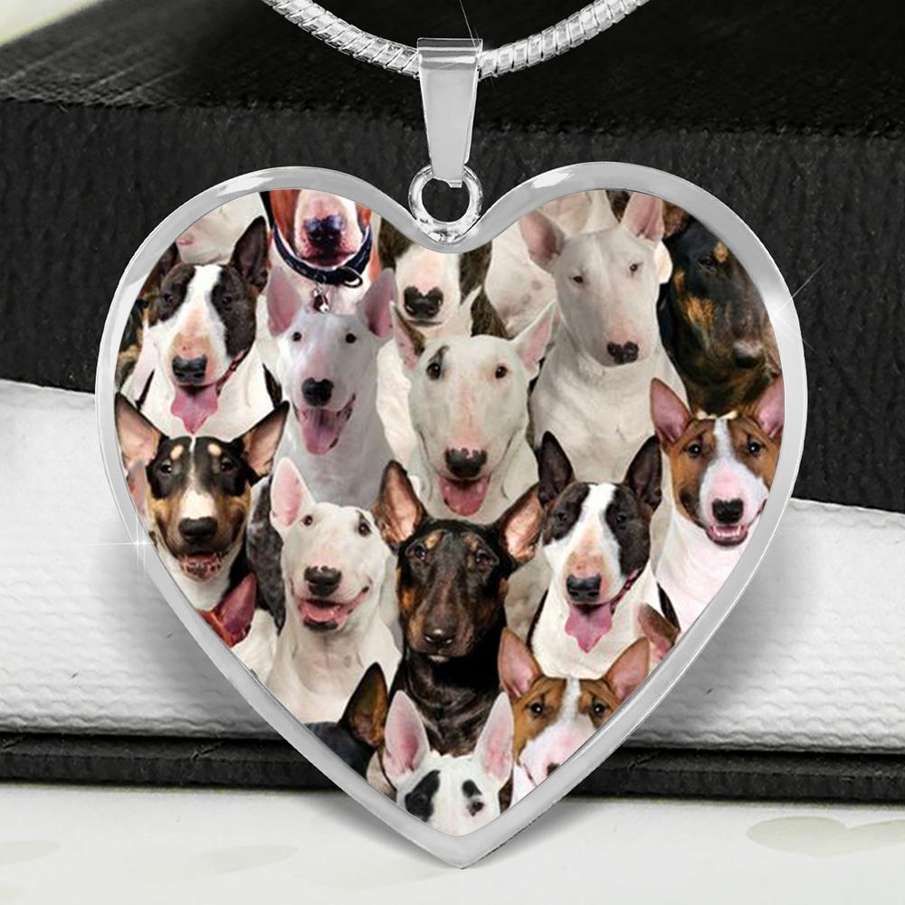 A Bunch Of Bull Terriers Heart Necklace