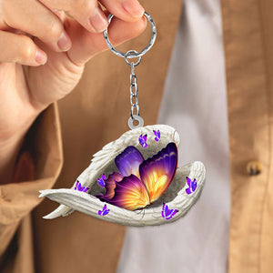 Butterfly Sleeping Angel Acrylic Keychain