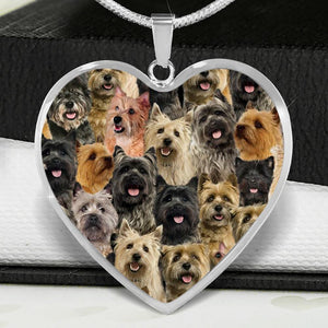 A Bunch Of Cairn Terriers Heart Necklace