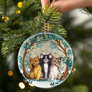 Cats Among Forest Porcelain/Ceramic Ornament