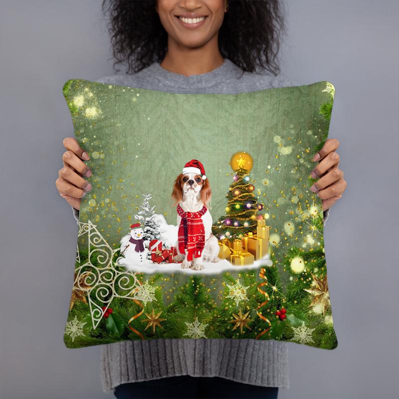 Cavalier King Charles Spaniel Merry Christmas Pillow Case