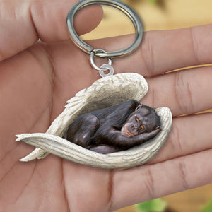 Chimpanzee Sleeping Angel Acrylic Keychain