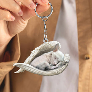 Chinese Crested Dog Sleeping Angel Acrylic Keychain