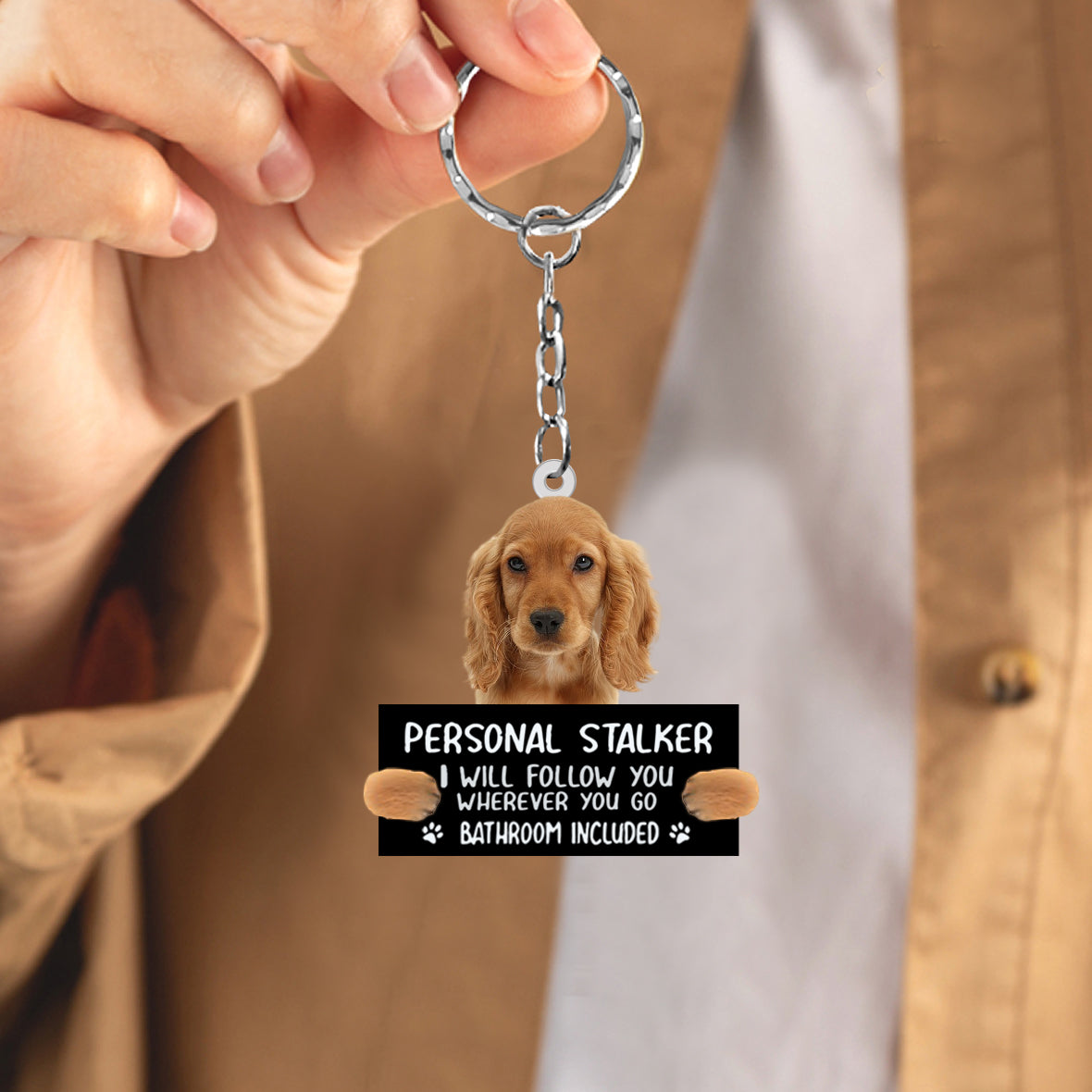 Cocker Spaniel023 Personal Stalker Acrylic Keychain