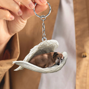 Dog Sleeping Angel Acrylic Keychain