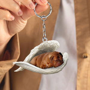 Dogue de Bordeaux Sleeping Angel Acrylic Keychain