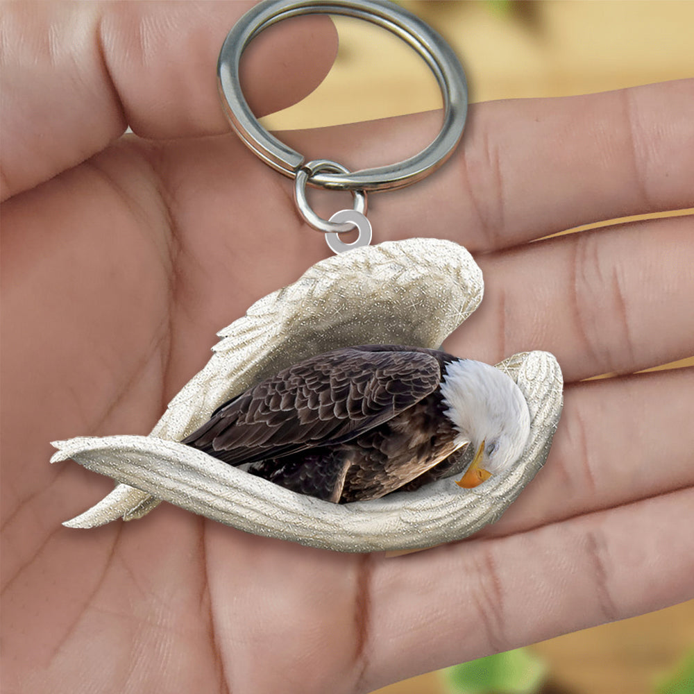 Eagle Sleeping Angel Acrylic Keychain