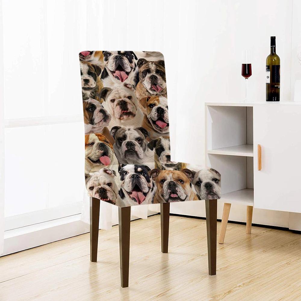 A Bunch Of English Bulldogs Chair Cover/Great Gift Idea For Dog Lovers