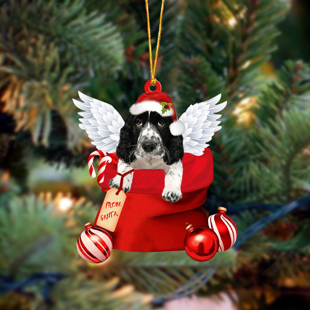 English Springer Spaniel003 Angel Gift From Santa Christmas Ornament