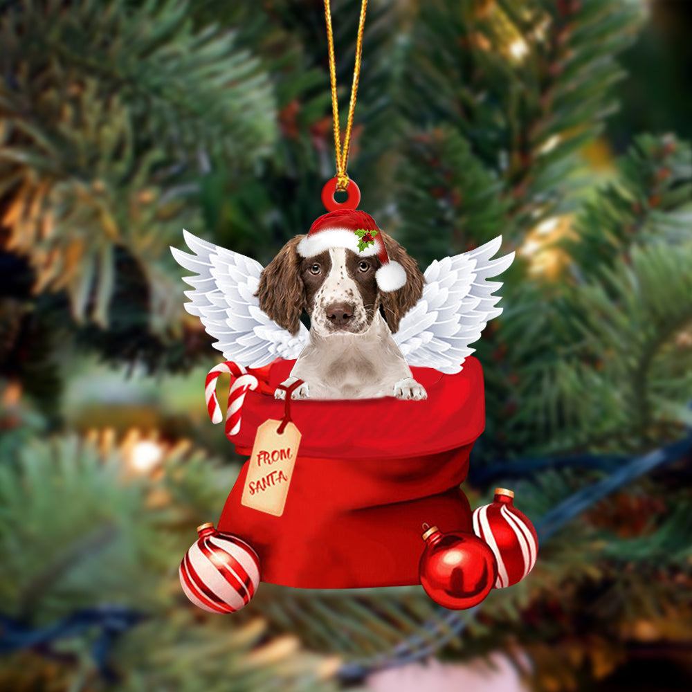 English Springer Spaniel Angel Gift From Santa Christmas Ornament