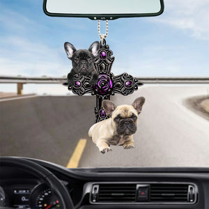 French Bulldog 002 Pray For God Car Hanging Ornament