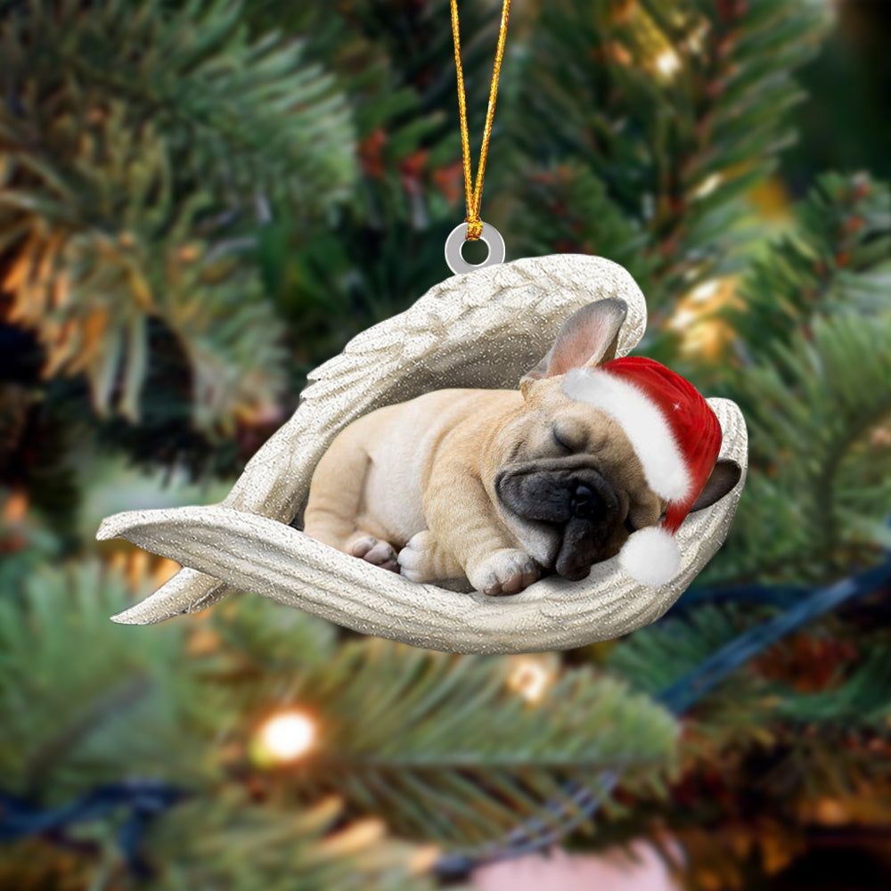 French bulldog 2 Sleeping Angel Christmas Ornament