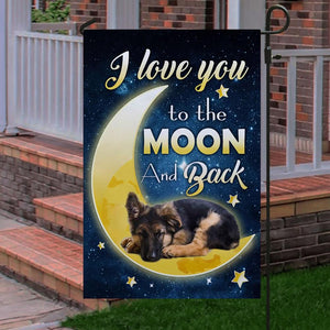 German Shepherd I Love You To The Moon And Back Garden Flag