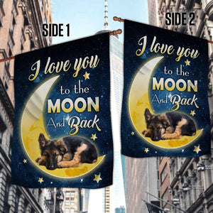 German Shepherd I Love You To The Moon And Back Garden Flag