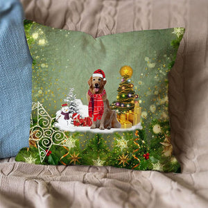 Golden Retriever2 Merry Christmas Pillow Case