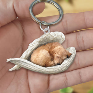 Golden doodle Sleeping Angel Acrylic Keychain