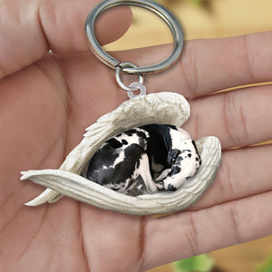 Great dane Sleeping Angel Acrylic Keychain